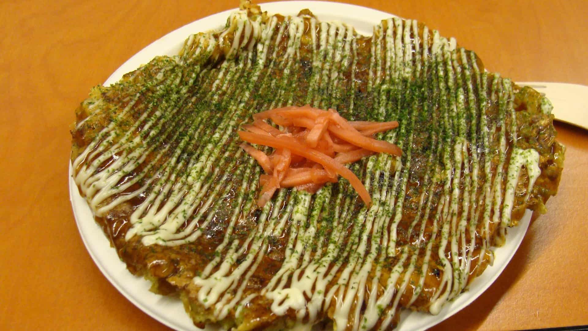 Okonomiyaki Japans straat eten (plantaardig)