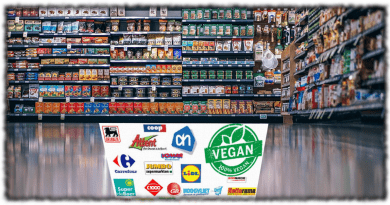 Vegan producten in de supermarkt.